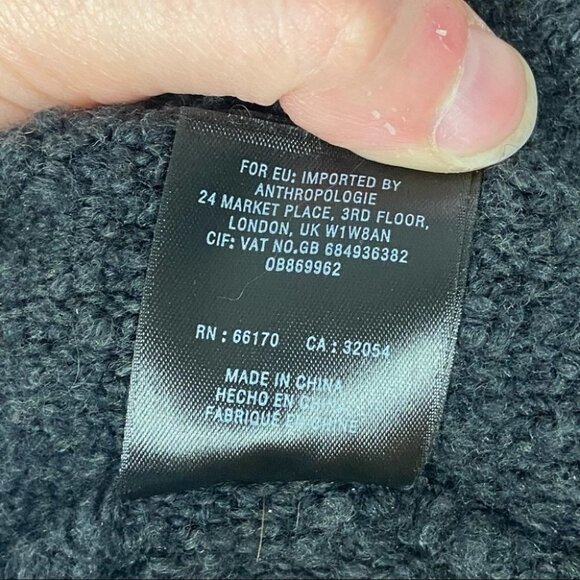 Anthropologie Alpaca Merino Wool Simone Sweater Grey Size XS Knit V-Neck Boho - Picture 11 of 13